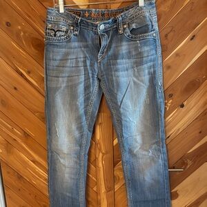 Rock Revival  Abbie Straight Blue Jeans